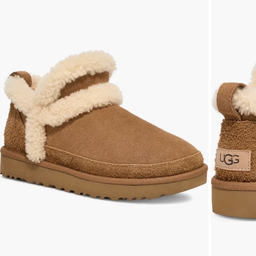 UGG Classic Ultra Mini Spillseam Genuine Shearling Bootie (Women) - Picture 3 of 11